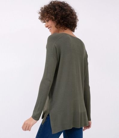 Blusa de Punto con Escote V Texturizada con Barra Mullet 2