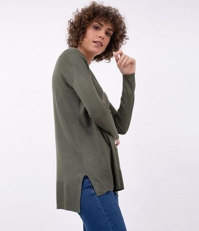 Blusa de Punto con Escote V Texturizada con Barra Mullet 4