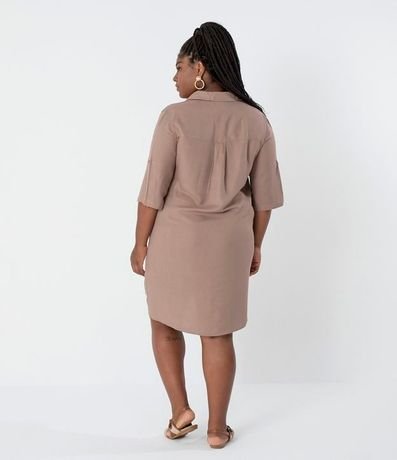 Vestido Chemise Corto sin Estampa y con Bolsillo Curve & Plus Size 2