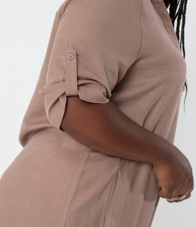 Vestido Chemise Corto sin Estampa y con Bolsillo Curve & Plus Size 3