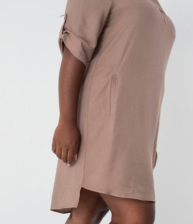 Vestido Chemise Corto sin Estampa y con Bolsillo Curve & Plus Size 4