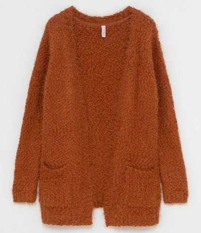 Campera Alargada de Punto con Peluche y Bolsillos 6
