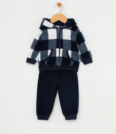 Conjunto Infantil en Fleece Buso Estampado y Pantalon Liso 1