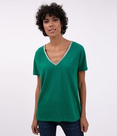 Blusa com Fio Metalizado na Gola 1
