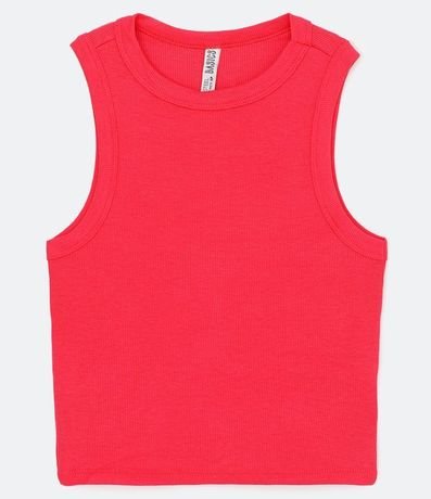 Blusa Cropped sin Manga en Ribana con Cuello Redondo 6
