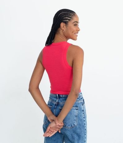Blusa Cropped sin Manga en Ribana con Cuello Redondo 2