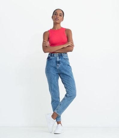 Blusa Cropped sin Manga en Ribana con Cuello Redondo 5