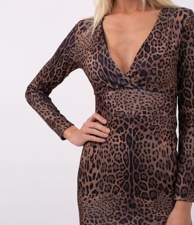 Vestido Escote en V Animal Print 3