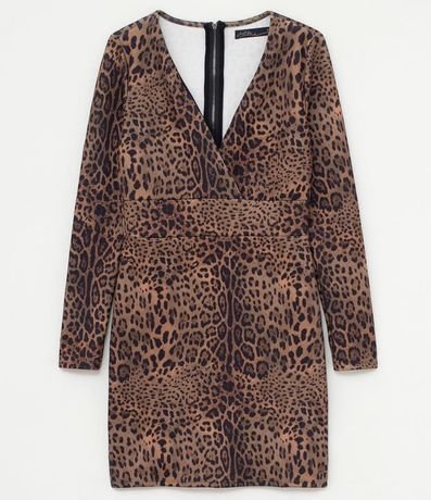Vestido Escote en V Animal Print 4