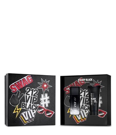 Kit Perfume Carolina Herrera 212 Vip Black Masculino Eau de Parfum + Gel de Baño 1