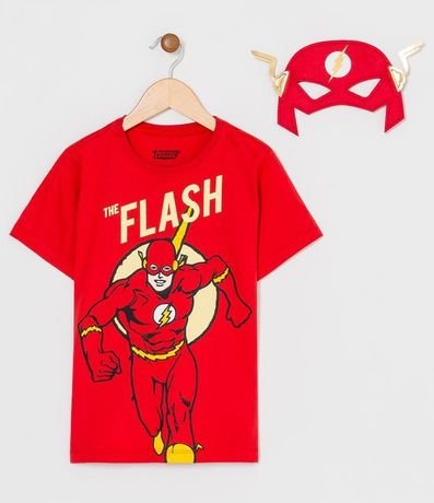 Remera Infantil Estampa de The Flash y Máscara - Tam 2  a 8 años 1