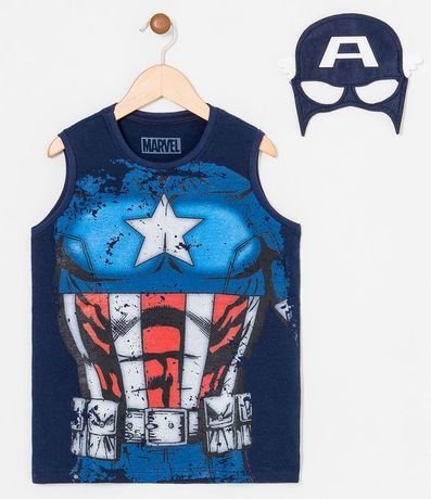 Musculosa Estampa Interactiva Capitán América con Máscara - Tam 4 a 10 años 1
