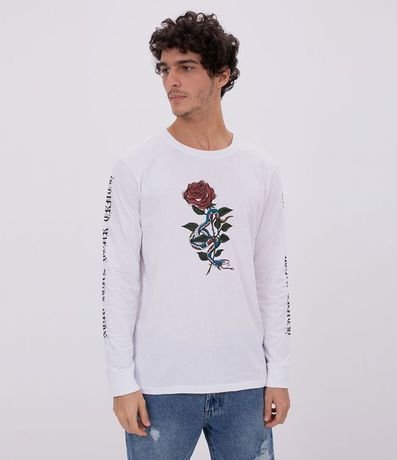 Remera Masculina Estampa Now Love Your Truth y Rosa 1