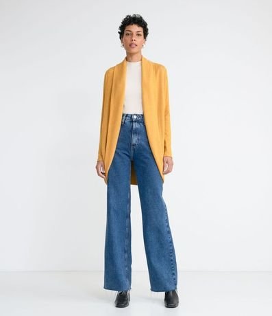 Cardigan Básico en Viscosa con Abertura Total 5