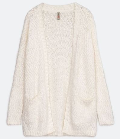 Campera Alargada de Punto con Peluche y Bolsillos 6