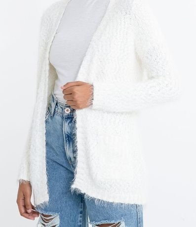 Campera Alargada de Punto con Peluche y Bolsillos 3