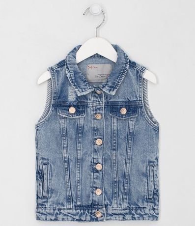 Chaleco Infantil en Jean con Bolsillos - Talle 5 a 14 años