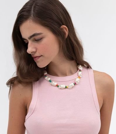 Blusa Cropped sin Manga en Ribana con Cuello Redondo 2