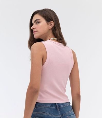 Blusa Cropped sin Manga en Ribana con Cuello Redondo 3
