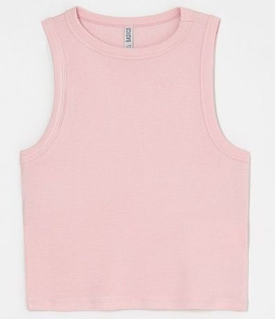 Blusa Cropped sin Manga en Ribana con Cuello Redondo 5