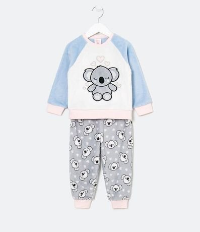 Pijama Infantil en Polar Estampa de Coala Tam 1 a 4 años 1