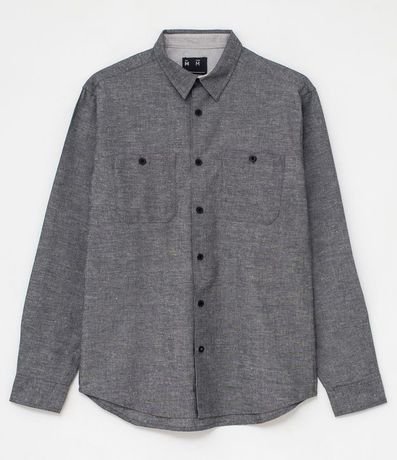 Camisa Manga Larga Lisa con Bolsillos 6