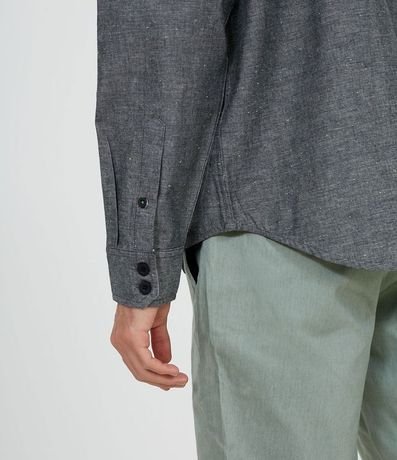 Camisa Manga Larga Lisa con Bolsillos 4