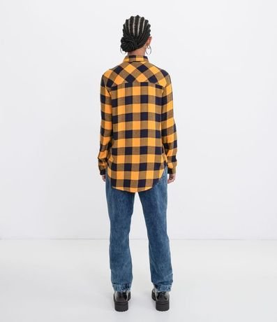 Camisa Manga Larga Estampa Cuadrillé con Bolsillos 2