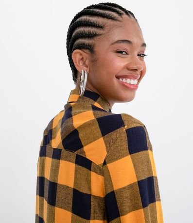 Camisa Manga Larga Estampa Cuadrillé con Bolsillos 4