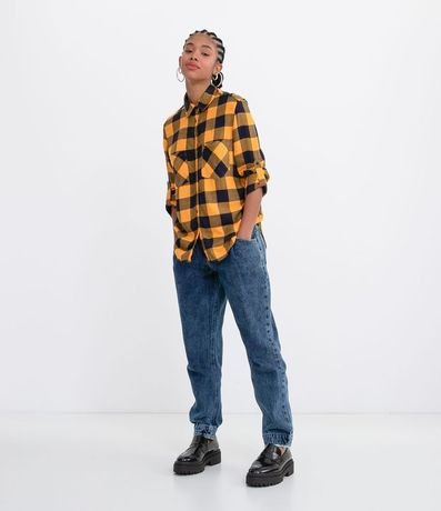 Camisa Manga Larga Estampa Cuadrillé con Bolsillos 6