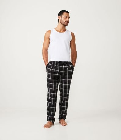 Pantalón de Pijama en Franela Cuadrillé 1