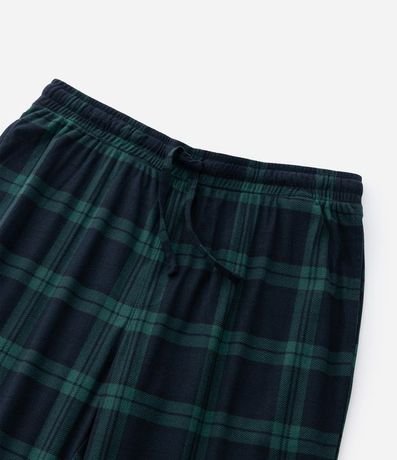 Pantalón de Pijama en Franela Cuadrillé con Puño 10