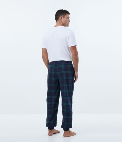 Pantalón de Pijama en Franela Cuadrillé con Puño 1