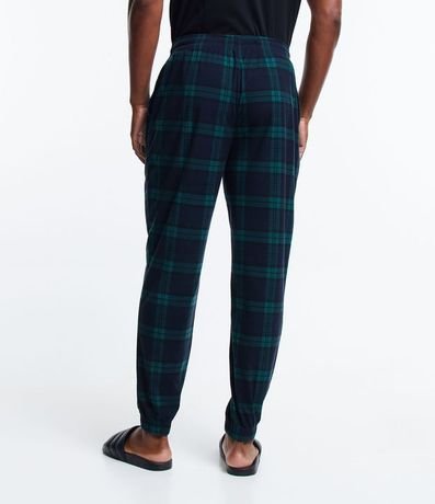 Pantalón de Pijama en Franela Cuadrillé con Puño 3