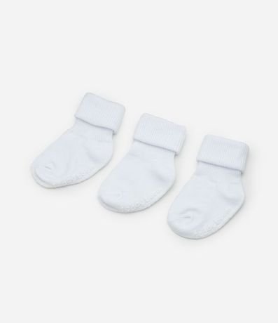 Kit 03 Medias com Dobla Doble - Talle 0 a 12 meses