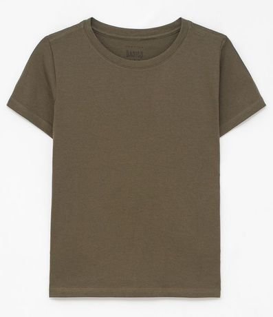 Blusa Alargada Básica en Algodón con Cuello Redondo y Manga Corta 4