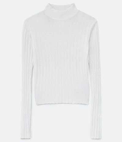 Blusa de Punto Acanalado con Cuello Alto y Manga Larga 5