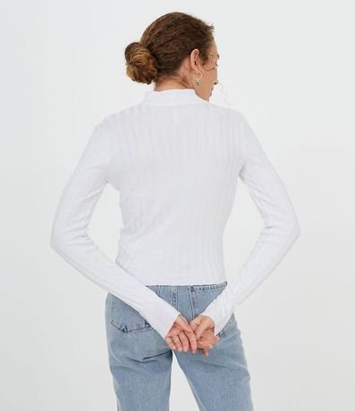 Blusa de Punto Acanalado con Cuello Alto y Manga Larga 2