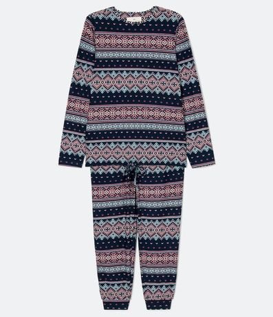 Pijama Toque Suave Manga Larga y Pantalón con Estampa Nordica 4
