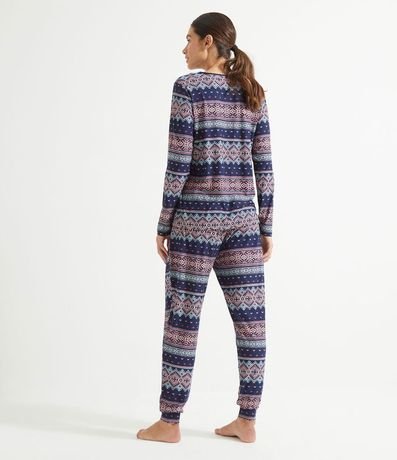 Pijama Toque Suave Manga Larga y Pantalón con Estampa Nordica 2