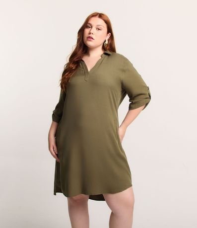 Vestido Chemise Corto sin Estampa y con Bolsillo Curve & Plus Size 4