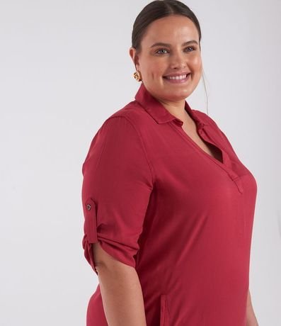Vestido Chemise Corto sin Estampa y con Bolsillo Curve & Plus Size 3