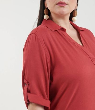 Vestido Chemise Corto sin Estampa y con Bolsillo Curve & Plus Size 4