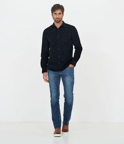 Camisa Confort Lisa con Bolsillo en Terciopelo 5