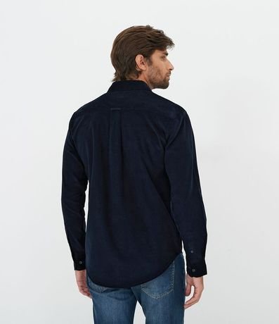 Camisa Confort Lisa con Bolsillo en Terciopelo 2