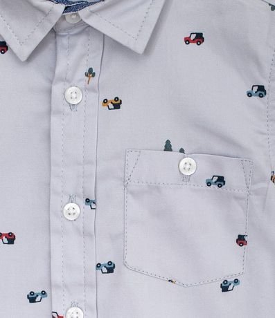 Camisa Infantil Estampa Carros con Bolsillo Tam 1 a 4 años 3
