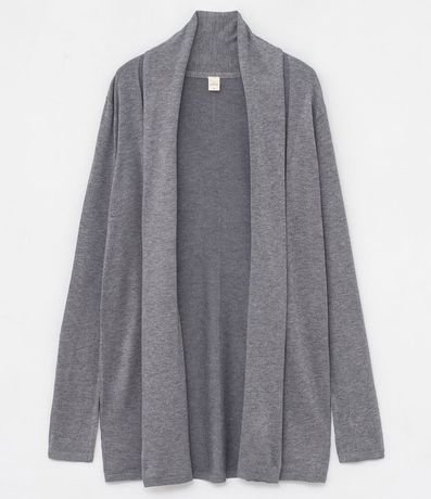 Chaqueta de Punto Larga sin Estampado 5