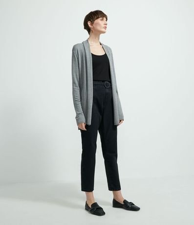 Chaqueta de Punto Larga sin Estampado 4