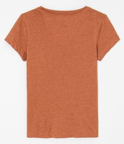 Blusa Básica en Algodón con Manga Corta y Bolsillo Pequeño 5