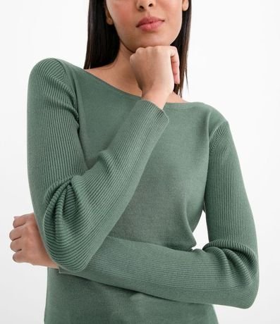 Suéter Alargado en Punto con Cuello Barco 3